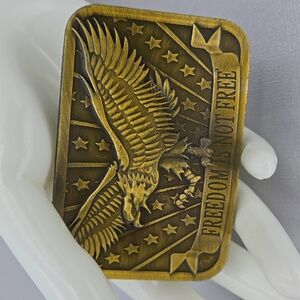 "Freedom is Not Free" Brass Tone Belt Buckle
